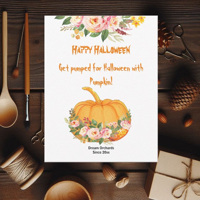  Vibrant Orange Halloween Pumpkin Watercolor Roses (Vibrant Orange Halloween Pumpkin Watercolor Roses)