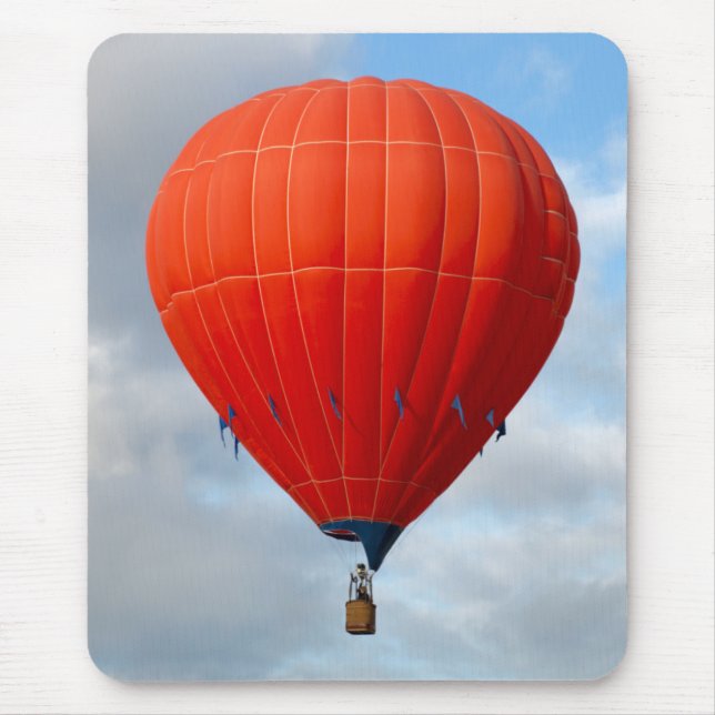 Vibrant Orange Hot Air Balloon Mouse Pad (Front)