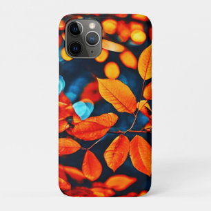 Vibrant Orange Leaves Art iPhone 11 Pro Case