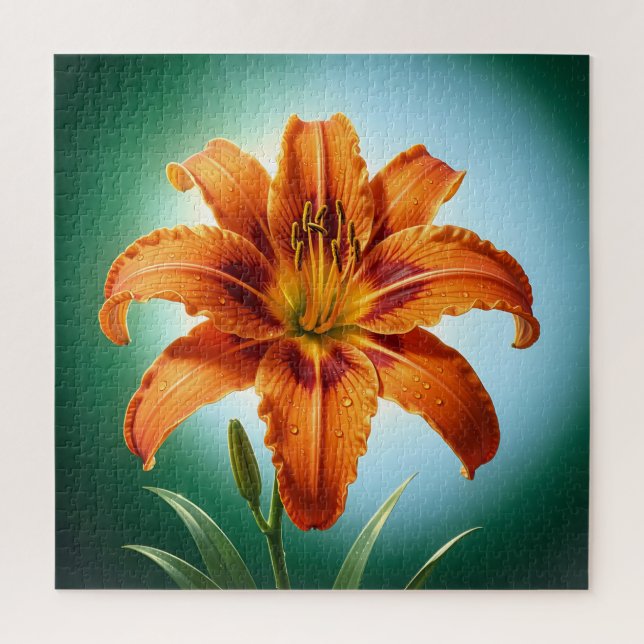 Vibrant Orange Lily Flower Bloom Jigsaw Puzzle (Vertical)