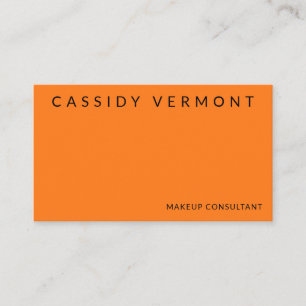 Vibrant Orange Makeup Hair Consultant  Business Card
