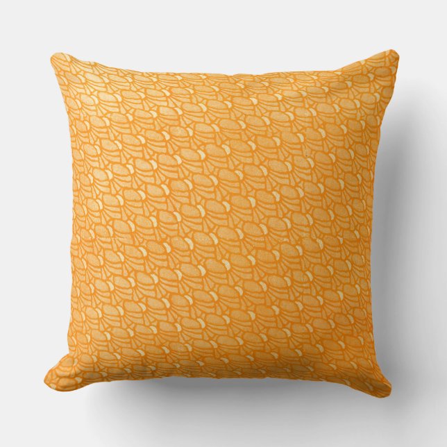 Vibrant Orange Pattern Design Throw Pillow (Front)