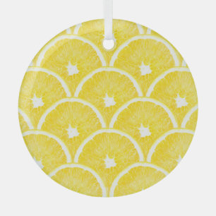 Vibrant Orange Pulp Background Pattern Glass Ornament