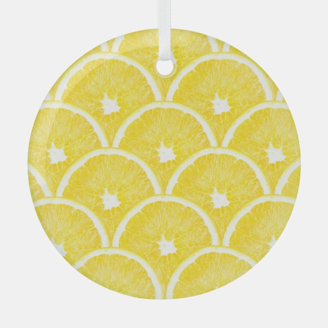 Vibrant Orange Pulp Background Pattern Glass Ornament (Front)