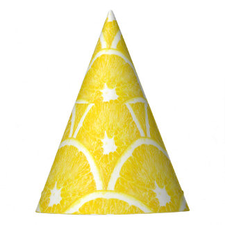 Vibrant Orange Pulp Background Pattern Party Hat