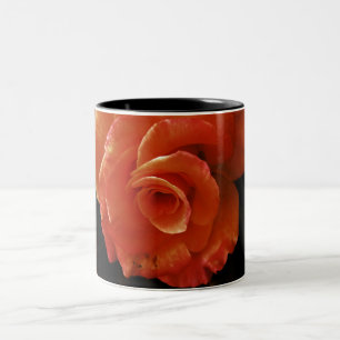 Vibrant Orange Rose Photograph Two-Tone Coffee Mug