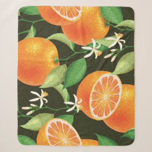 Vibrant Orange Seamless Pattern Design Sherpa Blanket