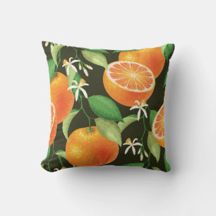 Vibrant Orange Seamless Pattern Design Throw Pillow