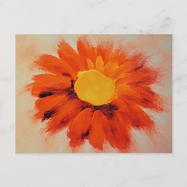 Vibrant Orange Sunflower Postcard (Front)