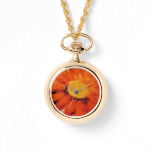 Vibrant Orange Sunflower Watch