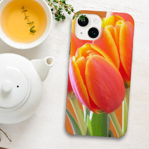 Vibrant Orange Tulip Flowers Close-Up Photograph Case-Mate iPhone 14 Case