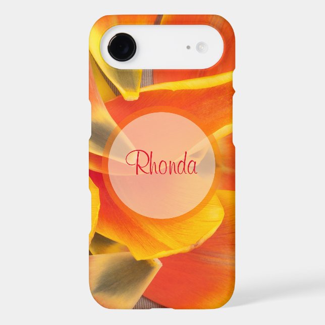 Vibrant Orange Tulip  Petals Photo Personalized (Back)