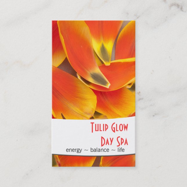 Vibrant Orange Tulip Petals Photograph Appointment Card (Front)