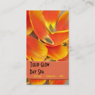 Vibrant Orange Tulip Petals Photograph Appointment Card