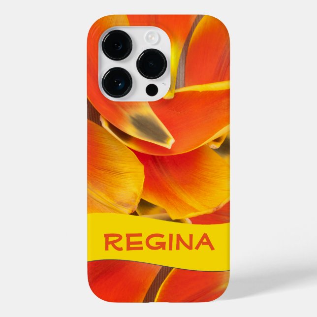 Vibrant Orange Tulip Petals Photograph Custom Case-Mate iPhone Case (Back)