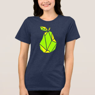 Vibrant Origami Geometric Pear Graphic Tee