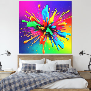 Vibrant Paint Burst Design Canvas Print