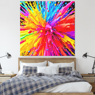Vibrant Paint Burst Energy Canvas Print