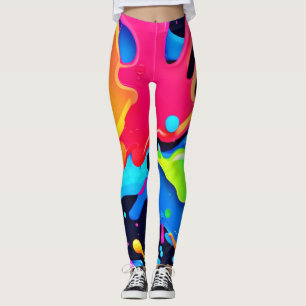 Vibrant Paint Party Design Leggings