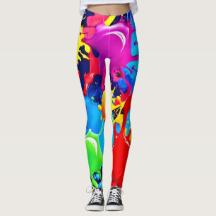 Vibrant Paint Splatters: A Bold Colours Statement Leggings