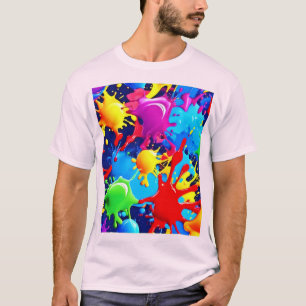 Vibrant Paint Splatters: A Bold Colours Statement T-Shirt