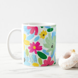 Vibrant Painterly Colourful Botanical Art  Coffee Mug
