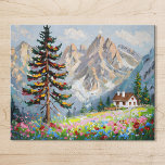 Vibrant Painting Mountain Wildflower Cabin Art Jigsaw Puzzle<br><div class="desc">Piece together the beauty of nature with this vibrant jigsaw puzzle featuring a mountain cabin surrounded by wildflowers. Perfect for puzzle lovers,  this stunning artwork offers hours of fun and relaxation while capturing the serenity of the wilderness. Ideal for any nature enthusiast!</div>