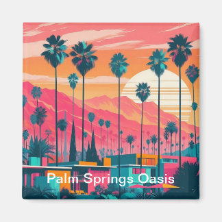 Vibrant Palm Springs Sunset Magnets