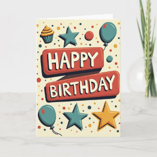 Vibrant Panel Birthday Card