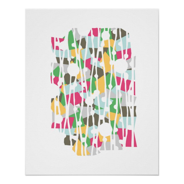 Vibrant Panels: Duck in Resilence Geometrics Poster (Front)