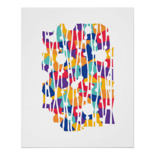 Vibrant Panels: Team Spirit Geometrics Poster