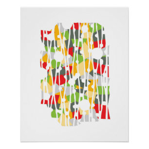 Vibrant Panels: Walk in the Park Geometrics Poster