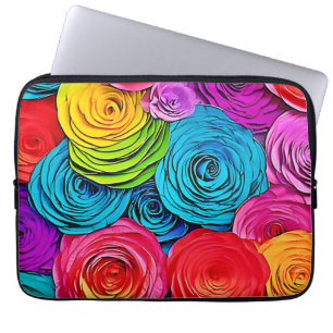 Vibrant Paper Roses Laptop Sleeve
