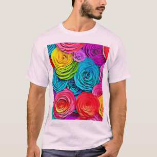 Vibrant Paper Roses T-Shirt