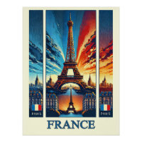 Vibrant Paris Tour Eiffel - Affiche France