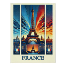 Vibrant Paris Tour Eiffel - Affiche France