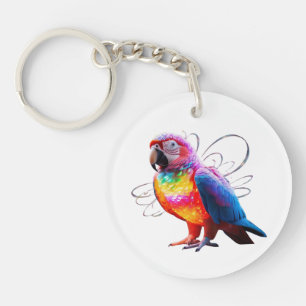 Vibrant Parrot Keychain