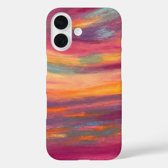 Vibrant Pastel Sunset Abstract Oil Paint Flow Case-Mate iPhone Case (Back)