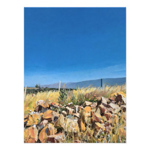 Vibrant Pastoral Landscape With Clear Blue Sky Photo Print