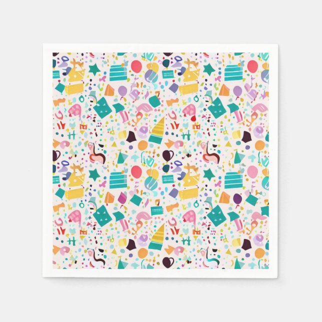 Vibrant Pattern Napkins for Your Birthday Party! (Front)
