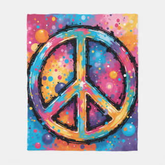 Vibrant Peace Fleece Blanket