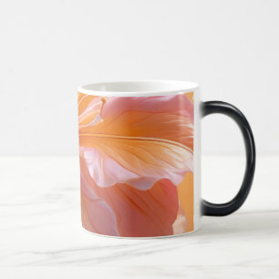 Vibrant Peach Hibiscus Floral Magic Mug