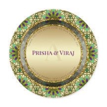 Vibrant Peacock Colours Indian Wedding Invitation