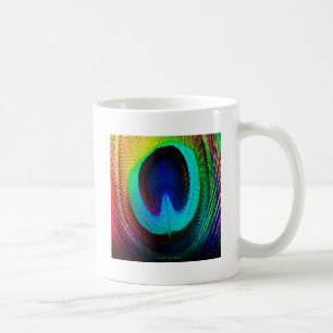 Vibrant Peacock Feather Coffee Mug