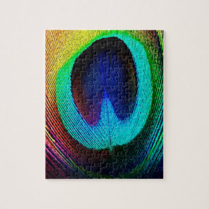 Vibrant Peacock Feather Jigsaw Puzzle