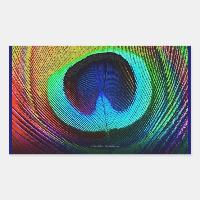Vibrant Peacock Feather Sticker (Front)