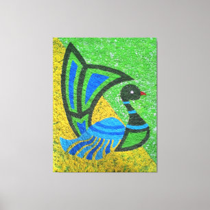 Vibrant Peacock Painting Canvas Print