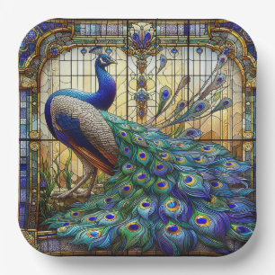 Vibrant Peacock Paper Plates: The Elegant Table Plate