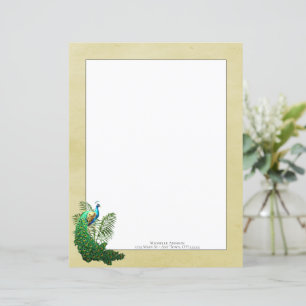 Vibrant Peacock   Yellow Paper Sheet