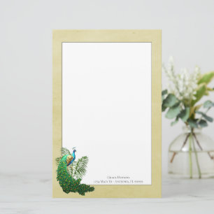 Vibrant Peacock   Yellow Stationery